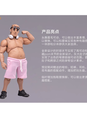 现货 非玩玩具 NT-03 1/12 中年方头人素体 可动男兵人偶手办