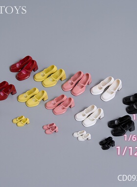 现货 CDTOYS CD092 093 1/6女兵人复古玛丽珍鞋 JK小皮鞋模型大码