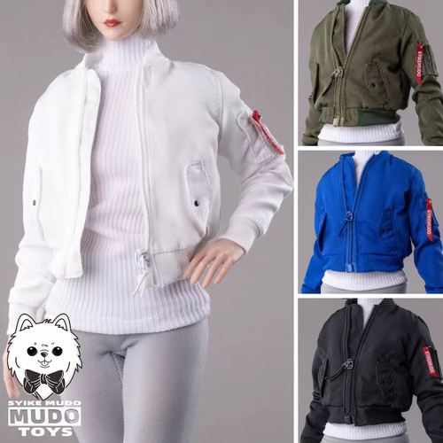 现货 1/6 CTC-010 女兵人飞行员夹克 充棉外套 潮流卫衣 服饰模型