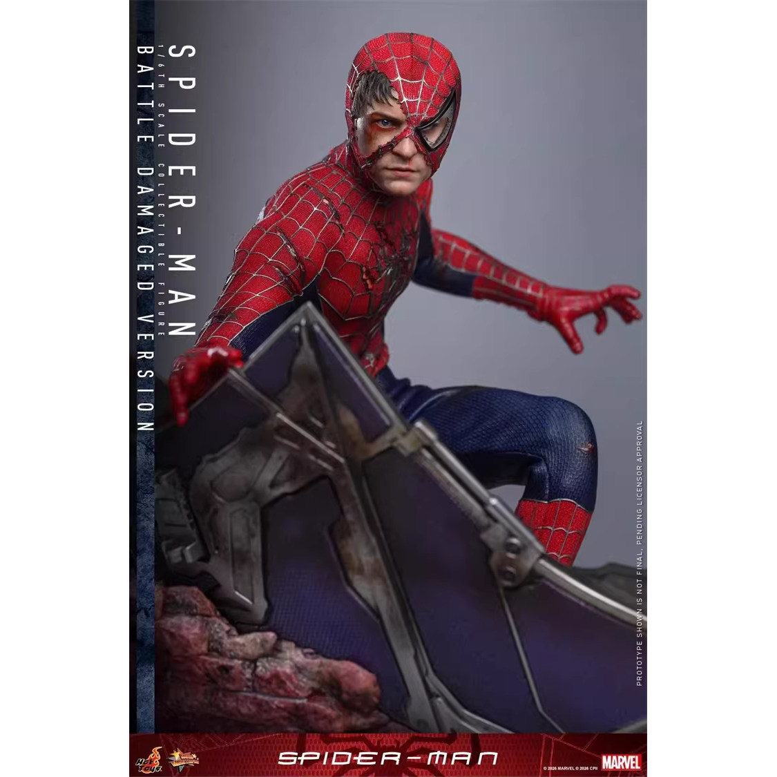 截单 Hot Toys MMS859 1/6《蜘蛛侠》蜘蛛侠 战损版 人偶手办