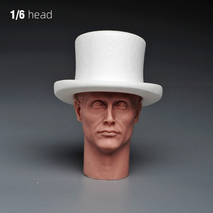 现货 1/6 兵人 礼帽 小丑帽子 白模头雕