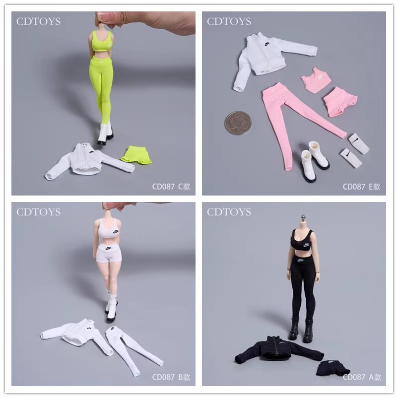现货 cdtoys cd087 1/12比例 高弹瑜伽运动服套装 女兵人服饰配件