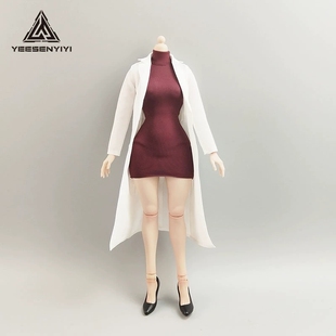 现货 1/6白色风衣高领打底套装12寸兵人衣服BJD娃衣配AT210不染色