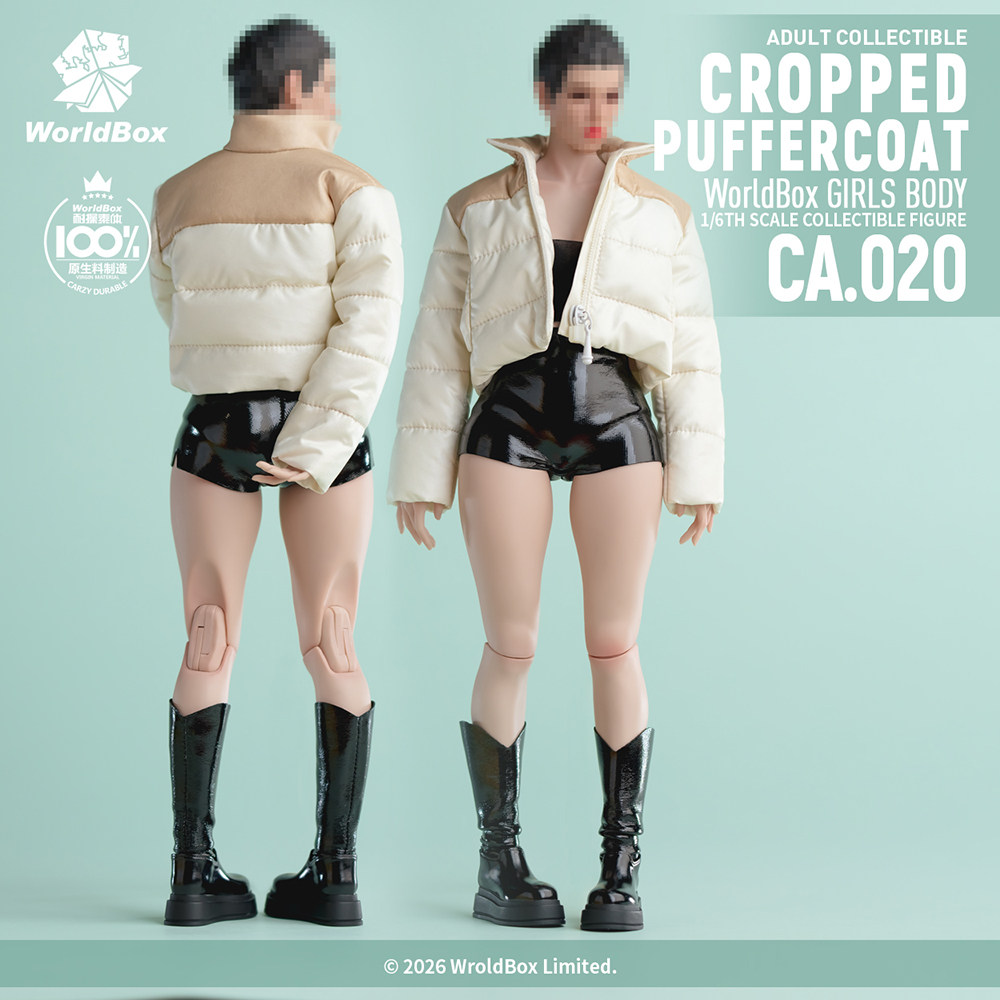 现货 Worldbox 1/6 CA020 奶咖黑皮羽绒套装可动人偶服装模型配件