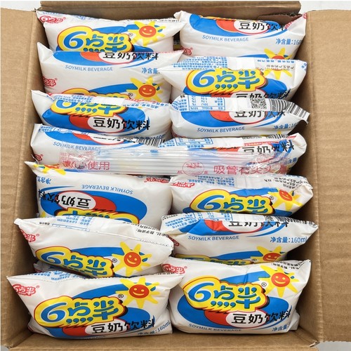6点半豆奶经典原味豆类植物蛋白饮料学生早餐奶160ml*28袋装老牌