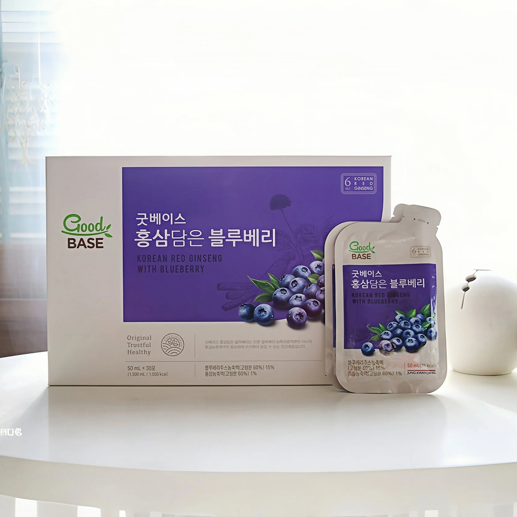 正官庄蓝莓6年高丽参红参滋补浓缩液50ml*30韩国专柜本土代购正品