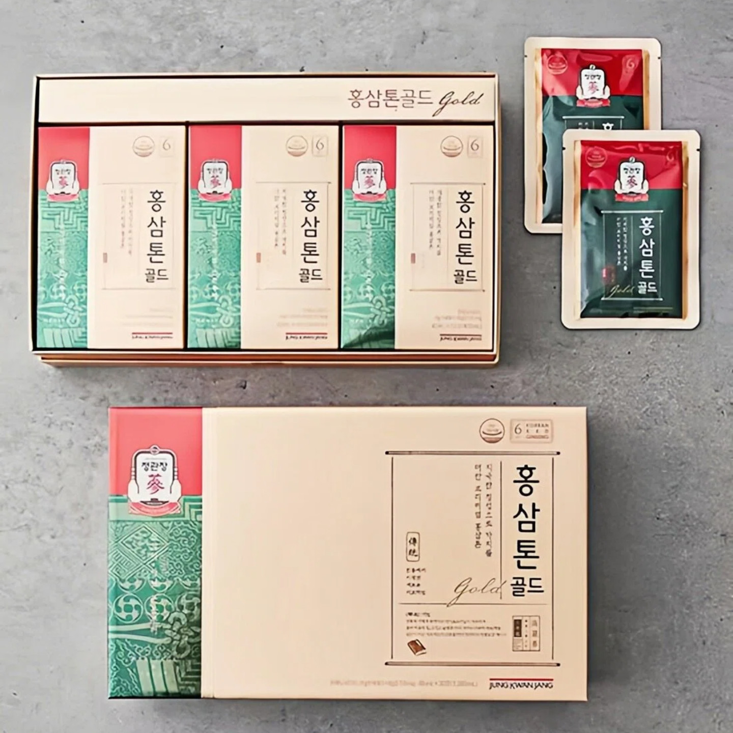 正官庄红参炖金浓缩液6年根高丽参40ml*30皂苷10mg韩国本土代购