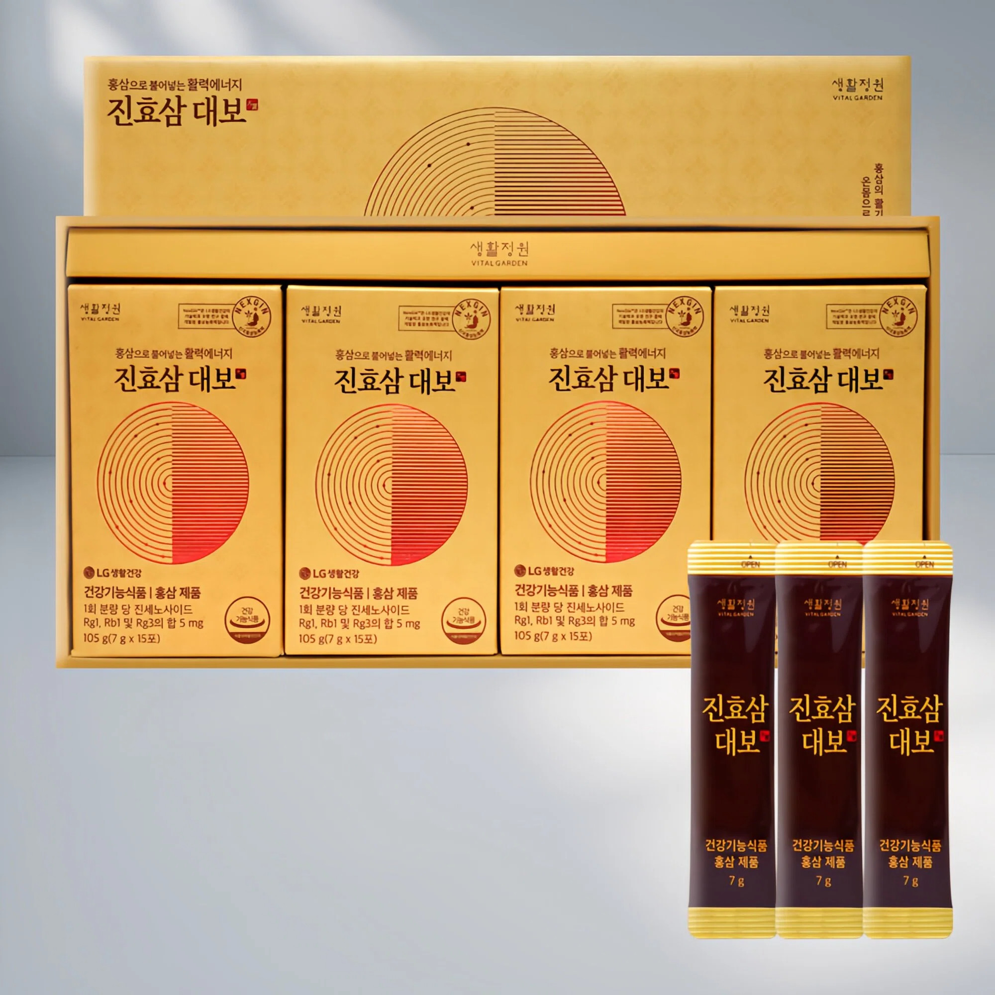 LG红参大宝新版6年根浓缩膏7g*60袋60天量皂苷5mg韩国正品代购