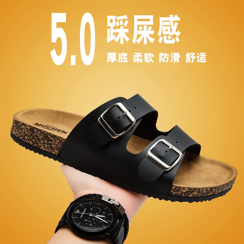 勃肯鞋软木拖鞋男夏季外穿防滑2025新款时尚潮流沙滩凉鞋大码情侣