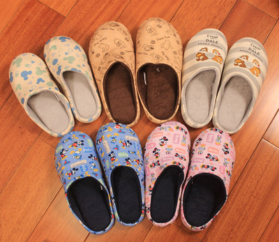 卡通米奇毛绒生日礼物居家拖鞋