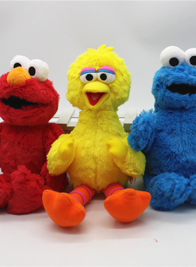 芝麻街玩偶艾莫ELMO曲奇甜饼怪大鸟毛绒玩具公仔布娃娃生日礼物