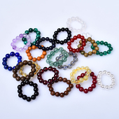 天然水晶跑环配饰绿檀玛瑙发晶白水晶孔雀石榴石青金石卡珠环配件