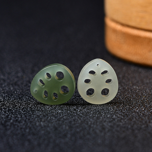 天然和田玉雕刻藕片佳偶天成好事连连小挂件手链项链耳坠配饰