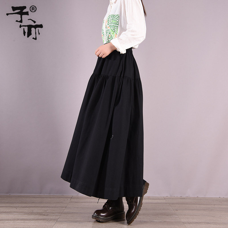 子亦2022新款纯色半身长裙女春秋到脚踝垂感高腰a字伞裙大摆裙子|msdalam kategori Butik wanita / wanita, skirt - dari Buy2taobao.com untuk memberikan perkhidmatan ejen Taobao profesional membeli