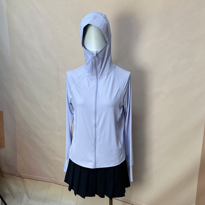 D05-女士防晒衣针织透气款黑胶帽檐