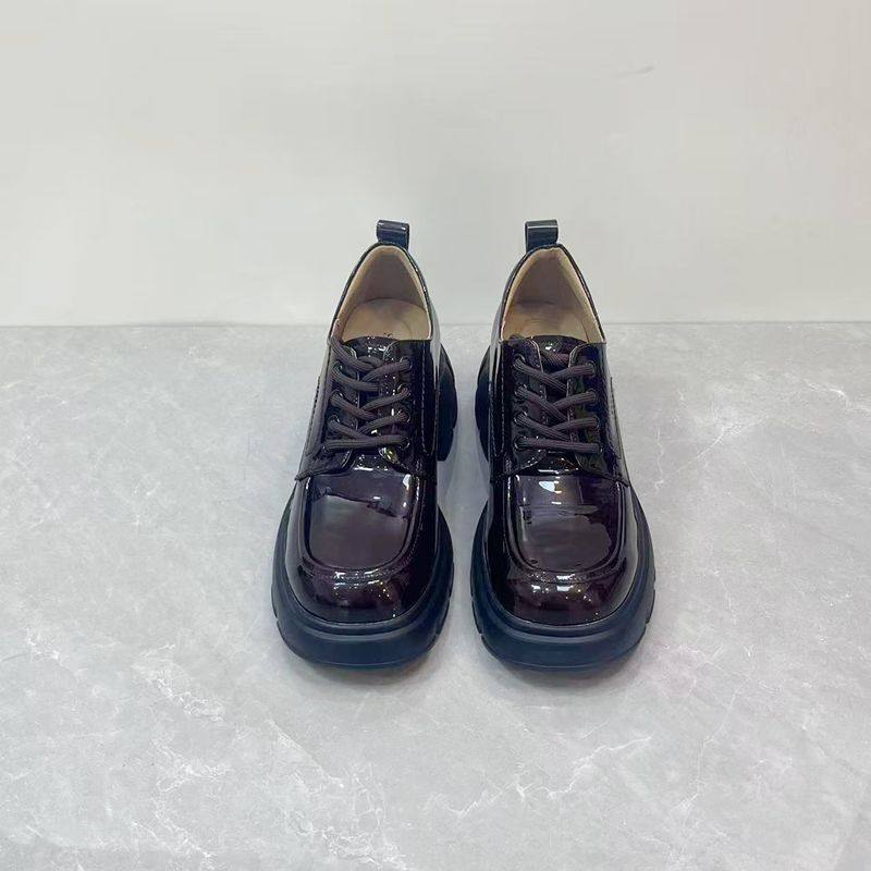 6厘米增高通勤百搭小皮鞋英伦风真皮圆头系带粗跟百搭深口单鞋,女鞋,深口单鞋,淘宝优惠券,粉丝福利购,淘宝优惠卷