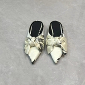 国风舒适百搭女士半拖 蝴蝶结包头低跟拖鞋 夏季 时尚