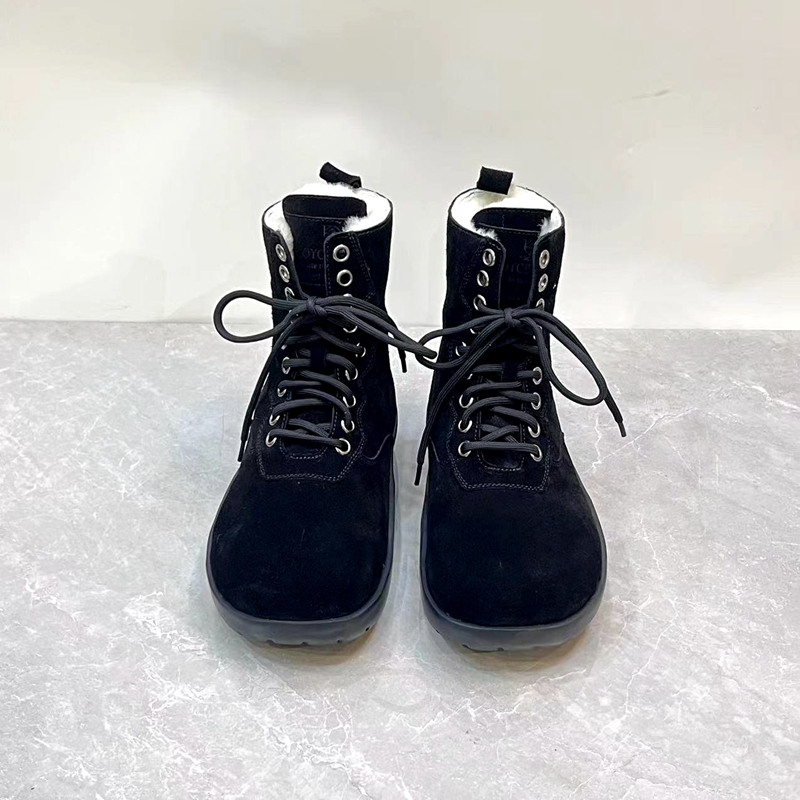 冬季时尚百搭羊皮毛一体雪地靴厚底系带磨砂牛皮保暖毛毛靴