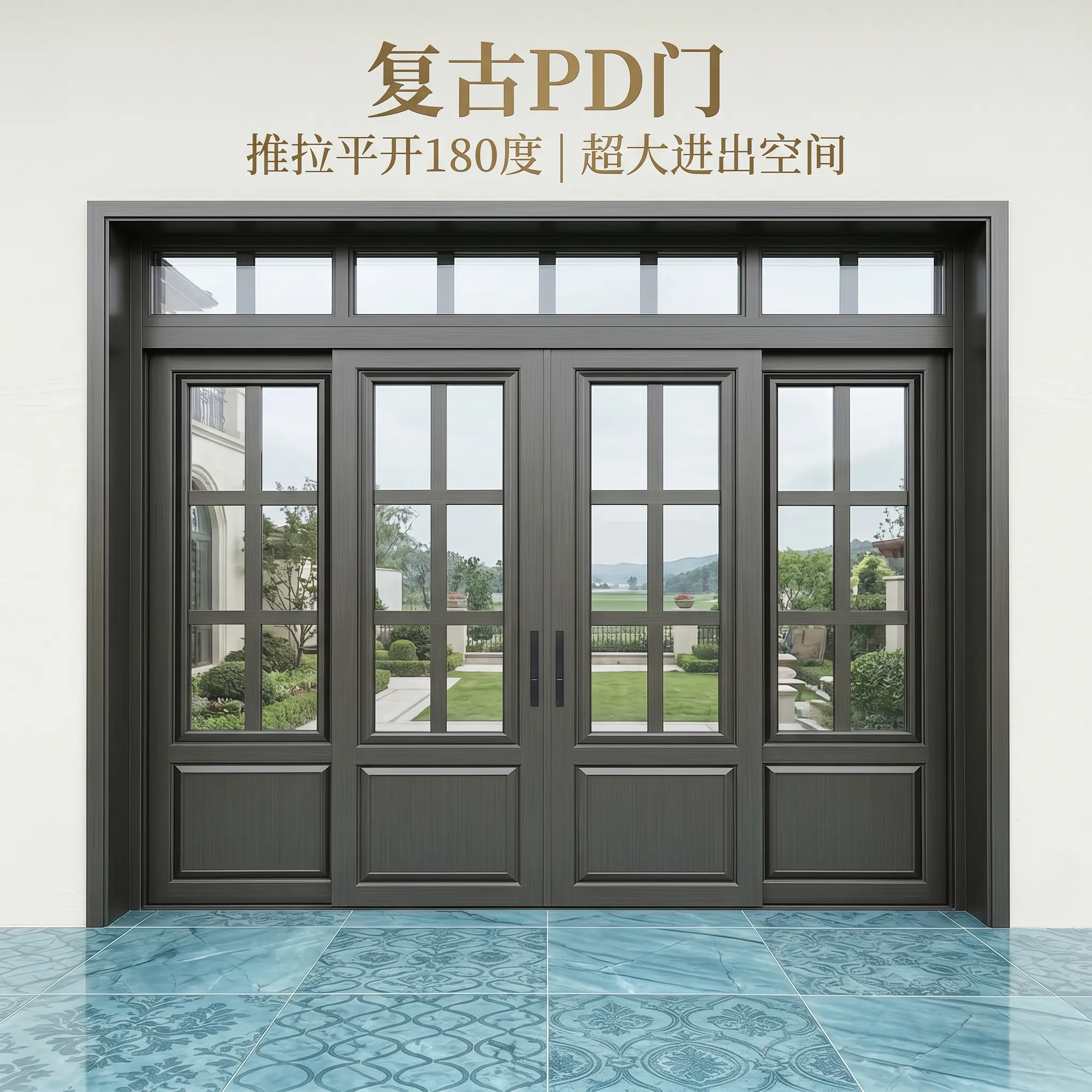 别墅大门农村自建房双开门客厅堂屋进户门车库四开入户门商铺PD门