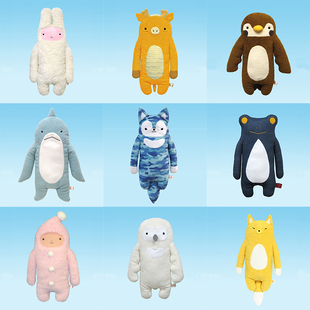 日本正版SHINADA云中生物安抚毛绒大号玩偶可爱软萌动物布艺公仔L