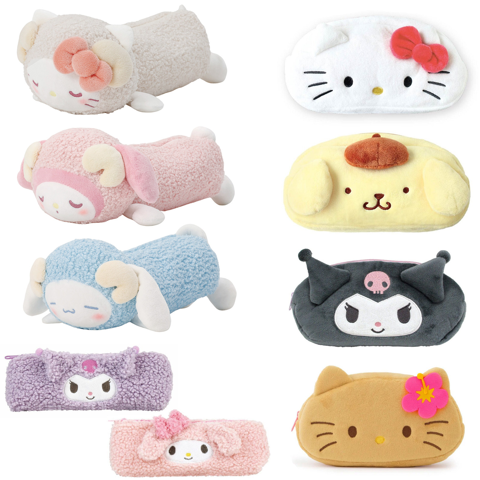 日本限定三丽鸥正版玩偶笔袋可爱大脸公仔文具饰品小物收纳袋