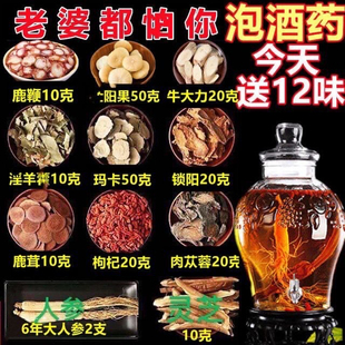 泡酒的药材专用男人参十全套装泡酒材料肾配方药酒药材鹿鞭泡酒料