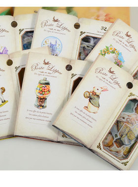 翻开书本贴纸包Poste Lippee系列 手帐装饰贴纸 手账贴纸包32枚