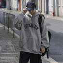 卫衣男美式 oversize潮牌宽松情侣外套 复古重磅加绒连帽卫衣秋冬款