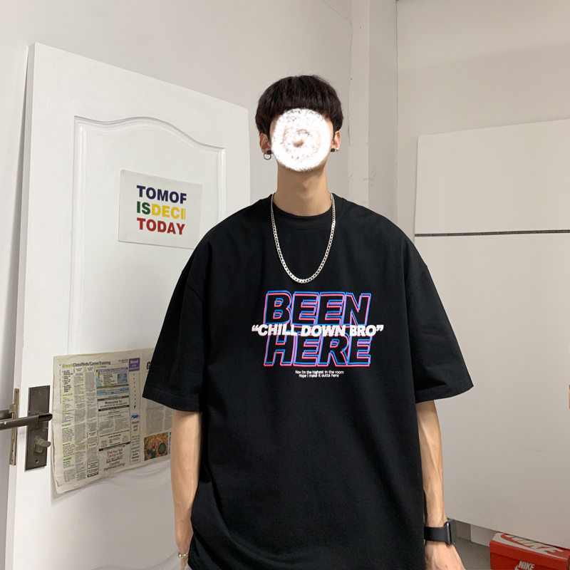 短袖t恤男夏季ins潮宽松字母半袖