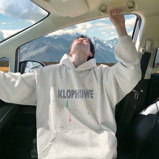 宽松套头加绒情侣帽衫 潮牌重磅连帽卫衣2025新款 秋冬美式 卫衣男款