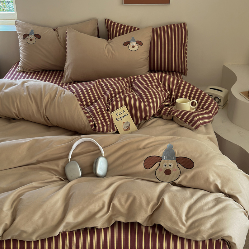 卡通可爱全棉四件套纯棉床单被套