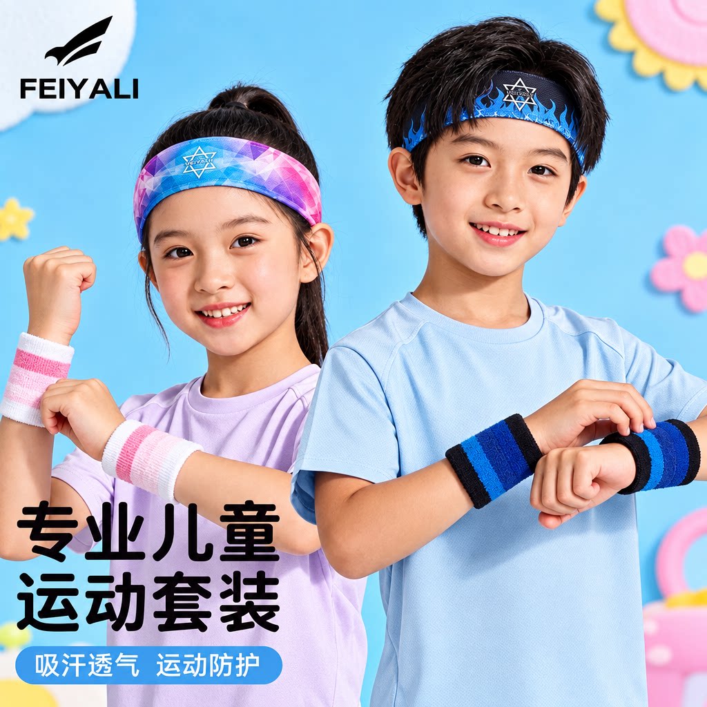 儿童专业运动头带篮球足球头戴专用吸汗止汗发带透气束发带冬季男