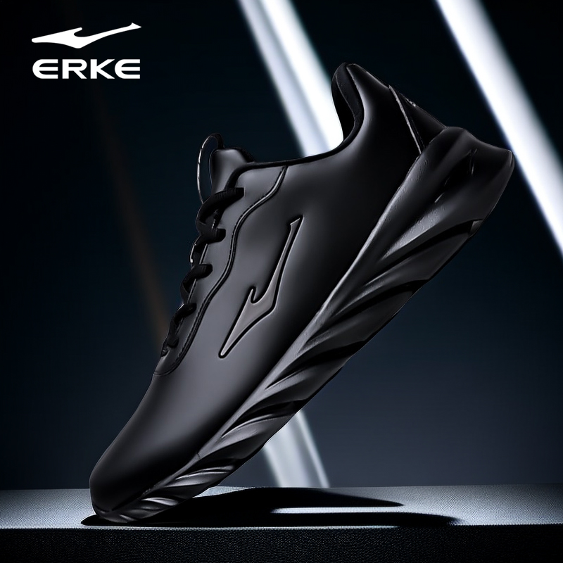 鸿星尔克加绒棉鞋运动鞋黑色男鞋