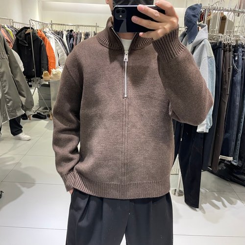 半拉链立领毛衣男韩版潮流宽松