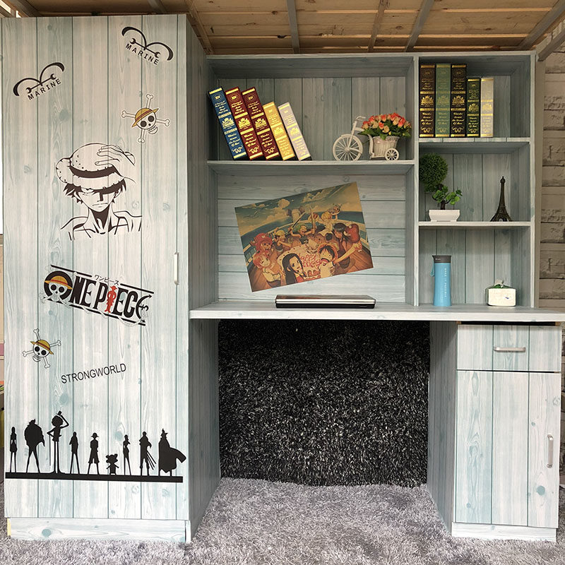 网红壁纸宿舍海贼王墙纸自粘大学生男生寝室ins防水个性装饰书桌