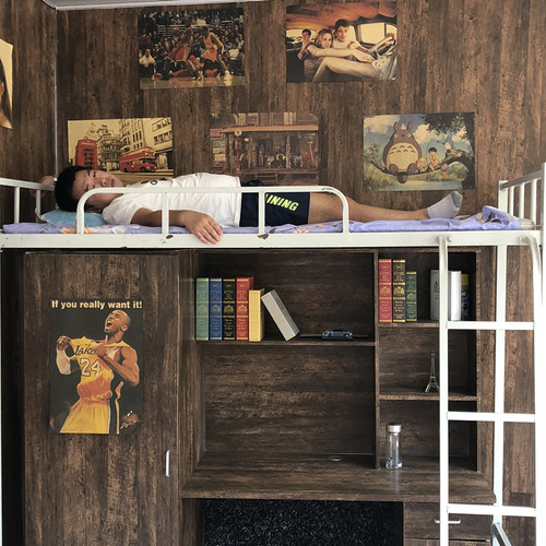 墙纸自粘宿舍卧室防水男生复古