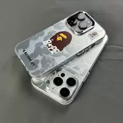 Trendy Brand Ape Head Design Phone Case Suitable for iPhone 16 Pro, Apple 17 Pro Max, Personalized 15 Pro Max Couple Style Phone Case, 14 Matte Anti-Drop Protective Cover with Hard Back and Soft Edges