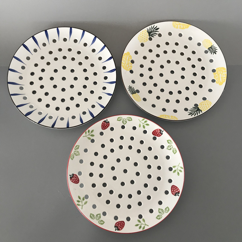 家用多孔蒸盘饺子盘餐厅圆形蒸虾蟹碟蒸海鲜盘蒸鱼盘沥水盘蒸包盘,餐饮具,盘,淘宝优惠券,粉丝福利购,淘宝优惠卷