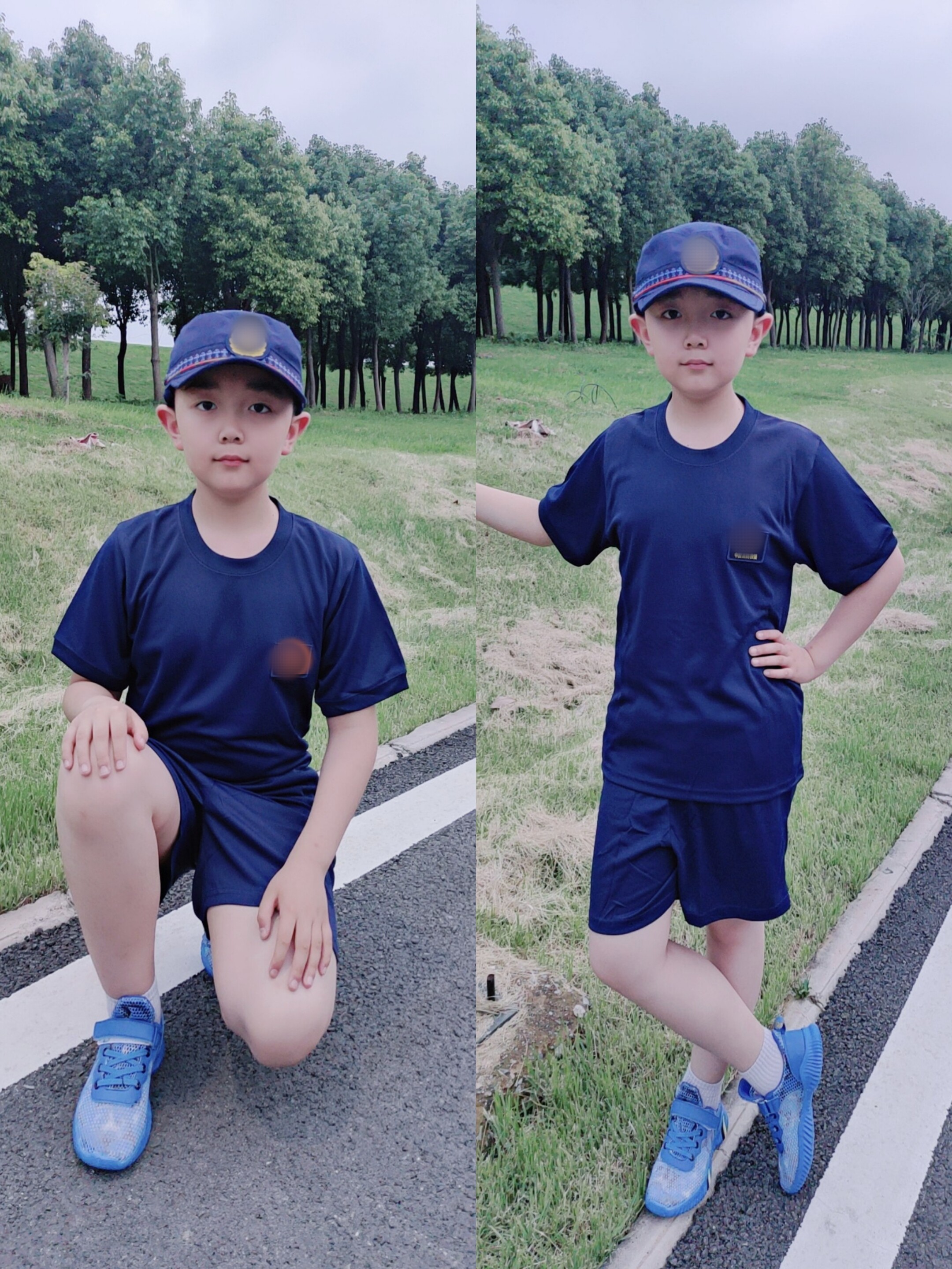 儿童消防员体能训练服夏款速干衣短袖短裤训练服套装短袖T恤