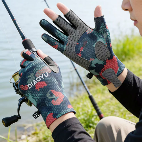 户外垂钓钓鱼防晒手套