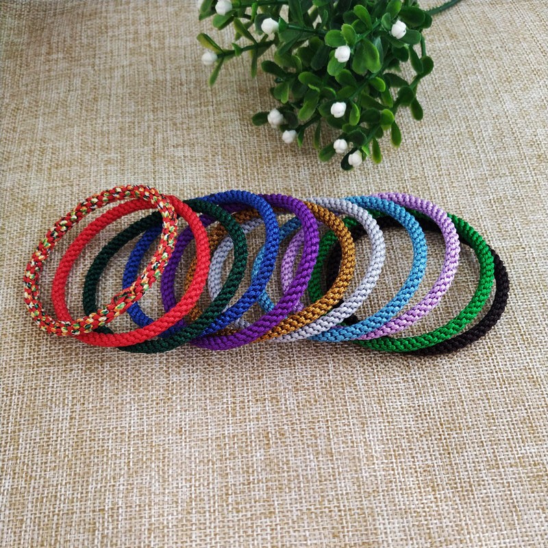 手编无扣无接头玉米结手绳男女情侣手镯本命年红黑宝蓝绿色定制