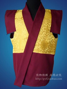 菩然喇嘛服毛料东嘎喇嘛僧衣织锦缎坎肩
