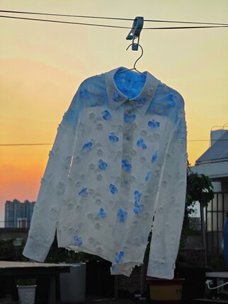 CHENGGUANG WANG 2025AW花朵刺绣衬衫