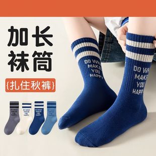 男童袜子秋冬季纯棉中大童长筒袜加厚男孩运动袜儿童学生棉袜加长
