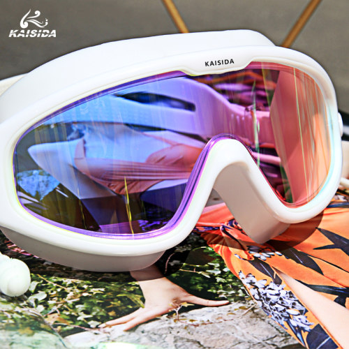 泳镜女大框防水防雾高清耳塞一体