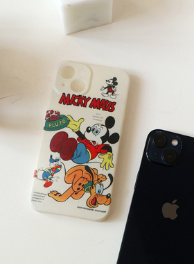 小众复古海报风格17pro全包软壳16pro/15promax防摔磨砂手机壳米奇