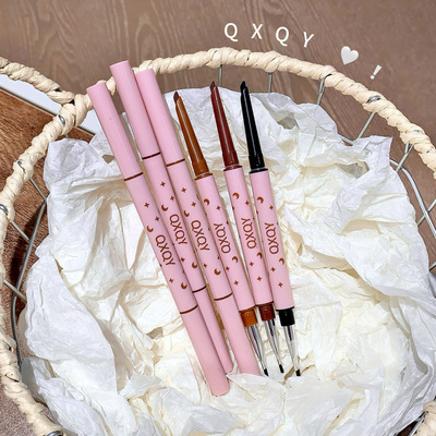 QXQY刀锋刷眼线胶笔不晕染持久初学者双头眼线笔防水防汗女跨境