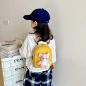 时尚 纯色儿童双肩背包小宝宝旅游外出研学背包轻便收纳小书包 新款