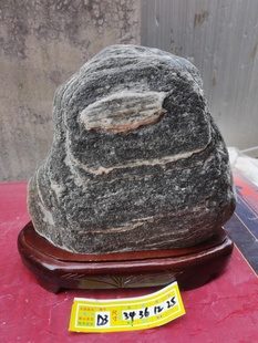 正宗石敢當奇石靠山石观赏石小石头天然石头未加工带底座免费刻字