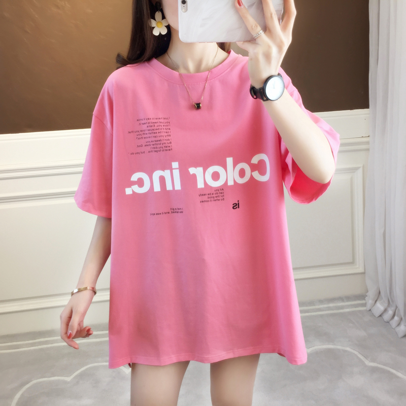 Real shot short sleeve T-shirt women's loose half sleeve top clothes Korean 2021 new spring and summer women's clothing